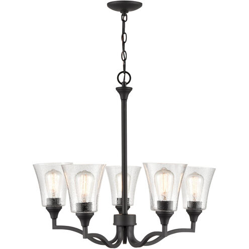 Caily 5 Light 26 inch Matte Black Chandelier Ceiling Light